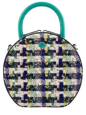 Kate Spade New York Andi Tweed Mini Chain Canteen Bag Fiji Green Multi W/tags